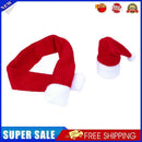 2pcs Christmas Non-woven Fabric Hat Scarf Red Wine Bottle Christmas Decor