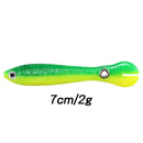 5pcs Luminous Loach 7cm 2g Lures Sinking Artificial Soft Fishing Bait (D)