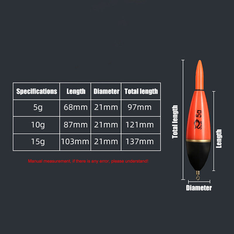 #A 5g/10g/15g Night Glow Fishing Float Lightweight Fishing Drift Floats Accessor