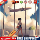 DIY Diamond Painting Kits Girl Pushing Luggage Full Round Drill Picture Art