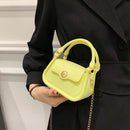 Mini PU Leather Chain Shoulder Crossbody Bags Jelly Top-handle Messenger Ba