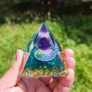 Pyramid Ogan Crystal Energy Tower Nature Reiki Chakra Crushed Stone (H) Newly