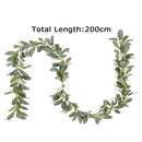 Christmas Rabbit Ear Leaf Vines Plant Decoration Plants Faux Long Flocking