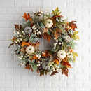 Decor Thanksgiving Pumpkin Wreath Door Hanging Wreath Flower Garland Frost Leaf