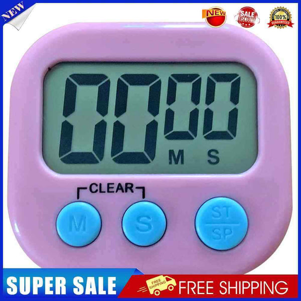 5pcs LCD Digital Timer Magnetic Kitchen Countdown Alarm Clock (Pink)