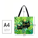 Cartoon cat Printed Shoulder Shopping Bag Casual Large Tote Handbag F
