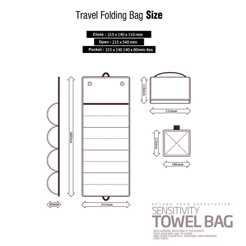 Functional Hanging Pocket Makeup Case Necessaries Organizer Handbag for Outdoor