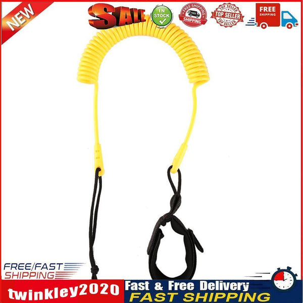 10 Feet Coiled SUP Leash Stand Up Paddle Board Surfboard Leash (Yellow) Newly