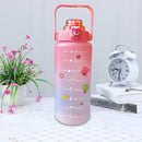 2000ML Large-capacity Water Bottle Frosted Plastic Cup Leak-proof (Pink) Newly