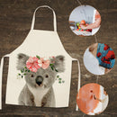 Koala Bear Print Apron Linen Waterproof Cooking Bibs Pinafore (82x68cm)