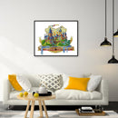 Partial Cross Stitch DIY Eco-cotton Castle Handiwork Counted Wall Artwork K