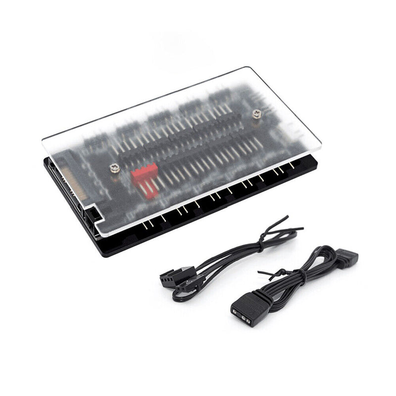 10-in-1 ARGB Cable Splitter Hub Space Saving ARGB PWM Hub for PC Case Chassis