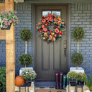 Decor Fall Peony and Pumpkin Wreath Artificial  Doors Wreath Thanksgiving_