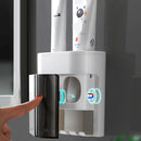 Wall Toothpaste Dispenser Squeezer Dust-proof Toothbrush Holder Storage Shelf