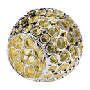 Solar LED Hollow Hanging Ball Light Outdoor Waterproof Garden Lamp (Yellow)