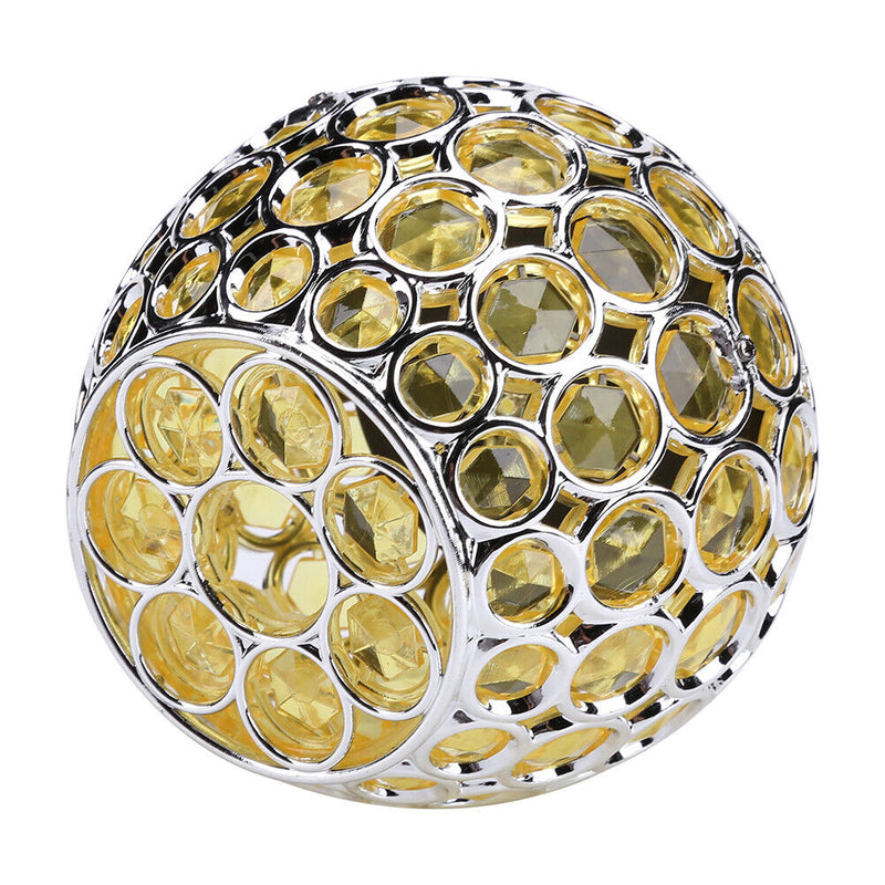 Solar LED Hollow Hanging Ball Light Outdoor Waterproof Garden Lamp (Yellow)