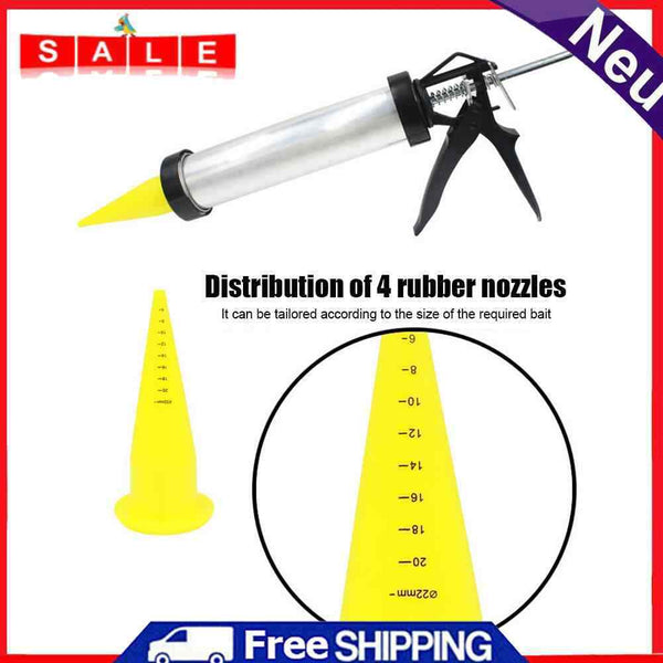 Carp Fishing Boilie Gun with 4pcs Spare Nozzles Sausage Bait Ball Making Tackle