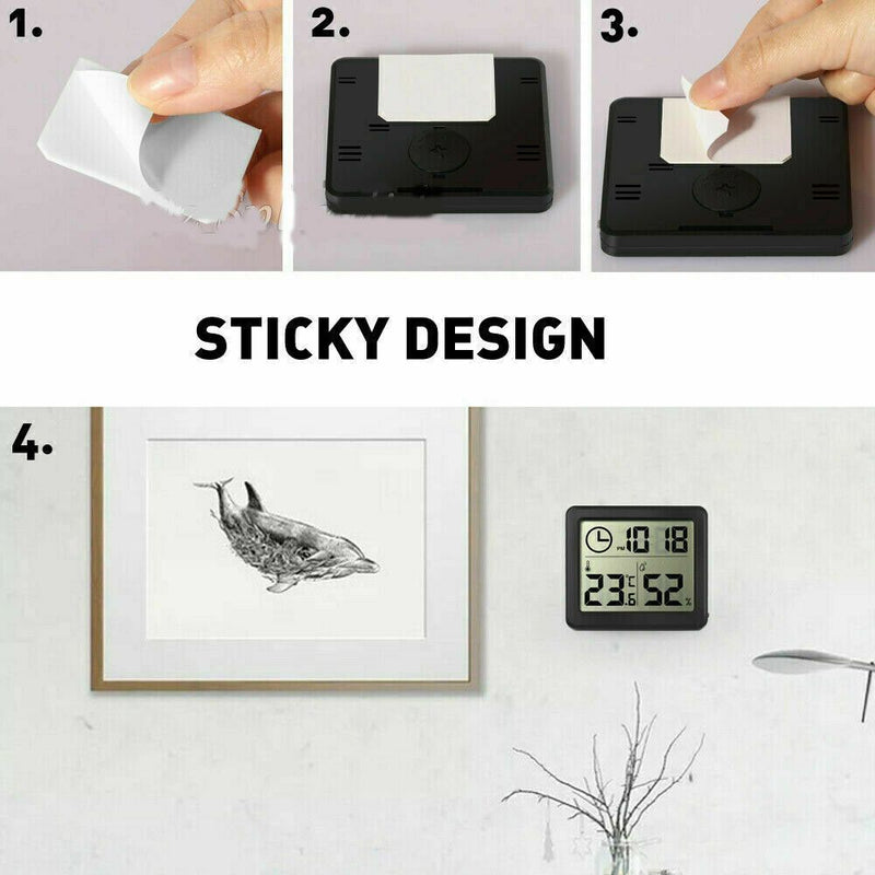 Durable Indoor Electronic Clock Digital Thermometer Hygrometer Humidity Meter