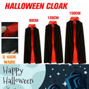 Halloween Black Red Cape Reversible Dracula Devil Cloak Fancy Dress150c*