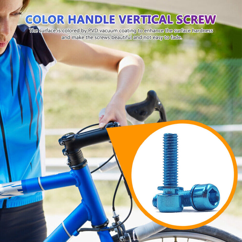 M5x18mm MTB Bike Stem Bolts Titanium Allen Head Stem Screws with Washer 6 P