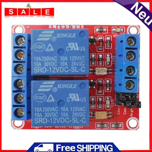 12V 2-Channel Relay Module Optocoupler H/L Level Triger for Arduino Raspberry