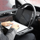 Car Steering Wheel Desk Tray ABS Plastic Laptop Tablet Eating Desk (Black) Newly