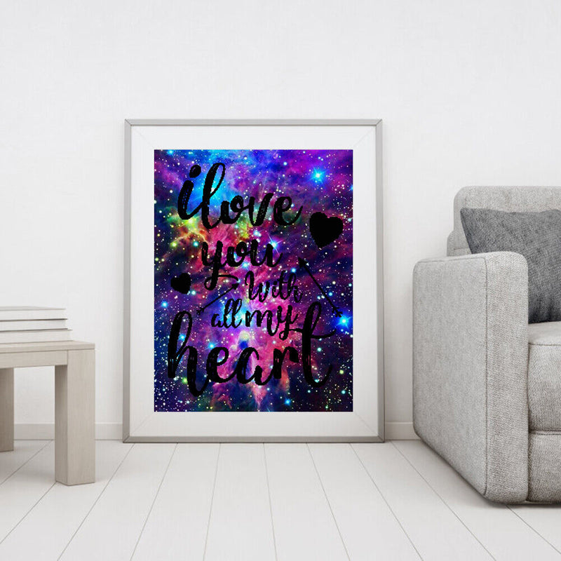 5D DIY Full Round Drill Diamond Painting Word Home Wall Art Drawing Ornaments