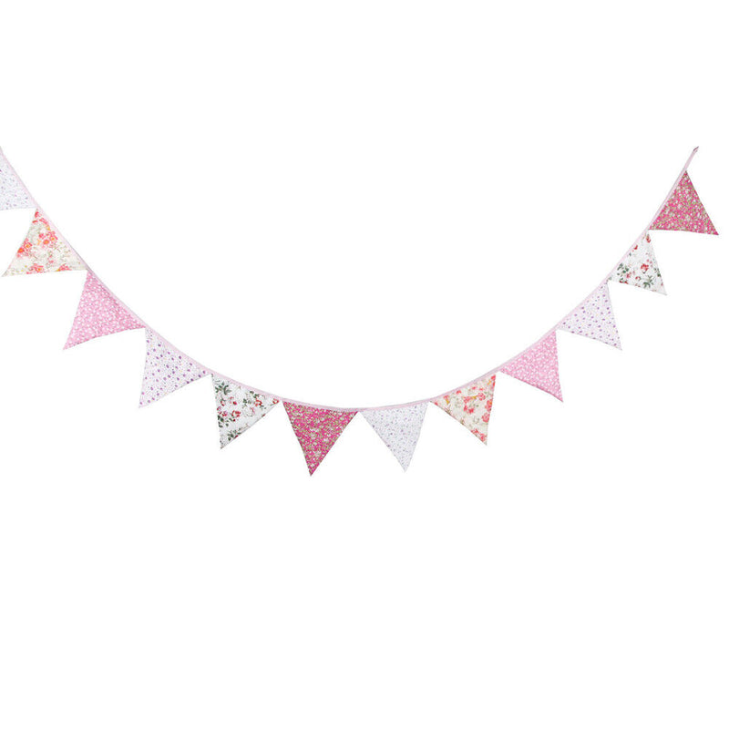 12 Flags 3.2m Retro Flowers Party Wedding Pennant Bunting Banner Decor