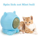 Catnip Ball Cat Rotation Silvervine Cleaning Teeth Interactive Toys (Blue)
