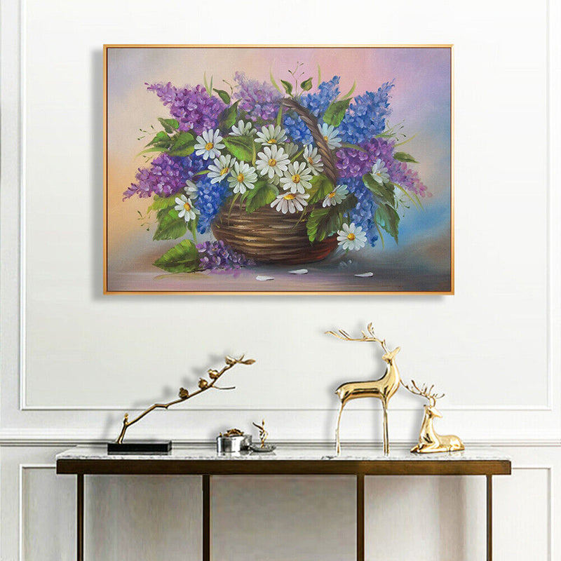 DIY Paint By Number Kit Flowers in Vase Acrylic Paint for Gift Art Ornaments