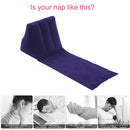 Inflatable Beach Mat Camping Lounger Back Pillow Cushion (Purple Blue)