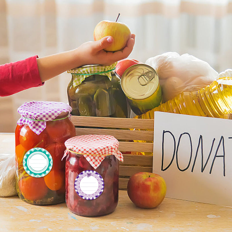 Canning Label for Jar 2"" Round 16pcs Canister Food Storage Packaging Sealing