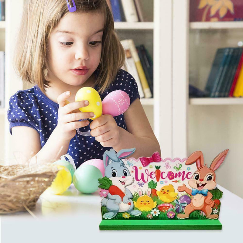 Wooden Easter Egg Easter Chick Valentines Day Gifts Happy Easter Ornament P8I5