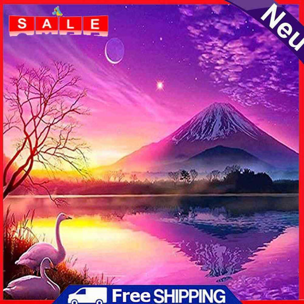 Rhinestone Embroidery Mosaic Purple Snow Mountain Diamond Painting Wall Decor