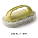 Wall Glass Cleaning Sponge Brush w/ Handle BBQ Bathtub Cleaner Tool (Green)