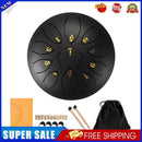 6 Inch 11-Note Tongue Drum with Drumsticks Hand Pan Ethereal Drums (Black)