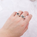 Creative Fashion Charm Tears Expression Ring Heart Finger chain Gift Jewelry