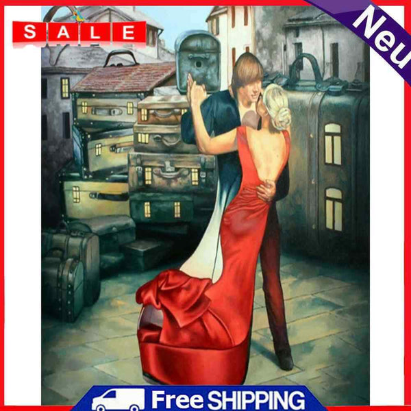 Dance Couple Oil Paint by Numbers Hand Painted Frameless Picture Home Ornament