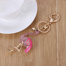 Animal Bird Key Chains for Car Rhinestone Bag Pendant Women Keyring(Pink)