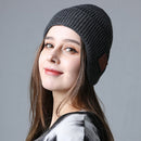 Warm Headset Beanie with Mic Removable 5.0 Bluetooth-Compatible Cap (Gray) Newly
