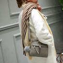 Women Messenger Handbag Shoulder Bag PU Leather Satchel Sling Bag/Grey