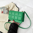 Women Chocolate Square PU Leather Flap Shoulder Bags Lady Flap Small Handbags