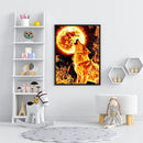 Wolf Frameless Picture Oil Paint By Numbers Hand Painted Picture for Bedroom