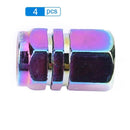 4PCS Colorful Hexagonal Aluminum Alloy Car Tires Stem Cap Valve Lid For