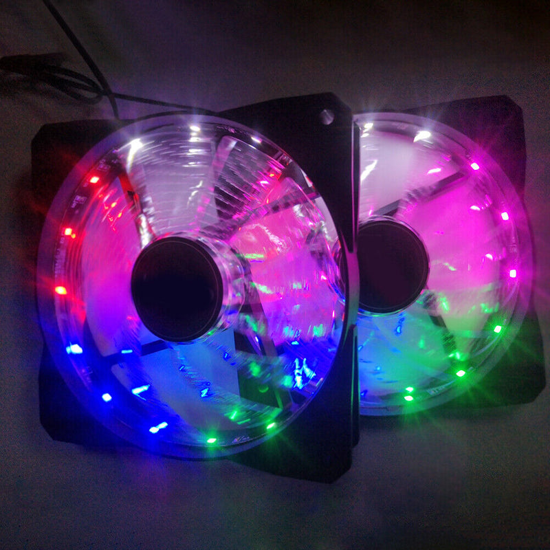 120mm PC Computer Case Fans Silent LED Cooling 12V DC 4Pin Radiator CPU Cooler