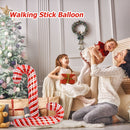Christmas Canes Walking Stick Scepter Ornament Aluminum Film Christmas Crutch