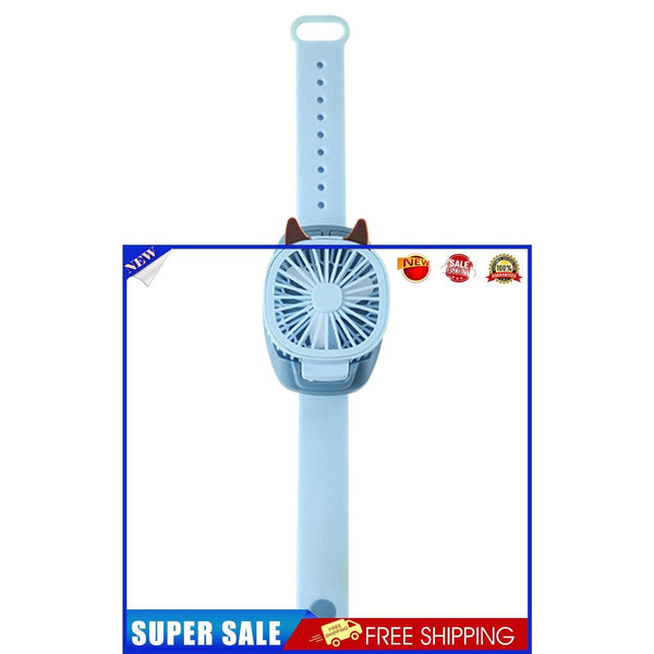 Fan Watches, Mini Silent Electric Personal Watch Cooling Wrist Fan (Blue)