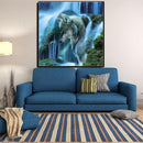 Waterfall Wolf 5D Diamond DIY Painting Kit Home Decor Craft 35 X 35cm