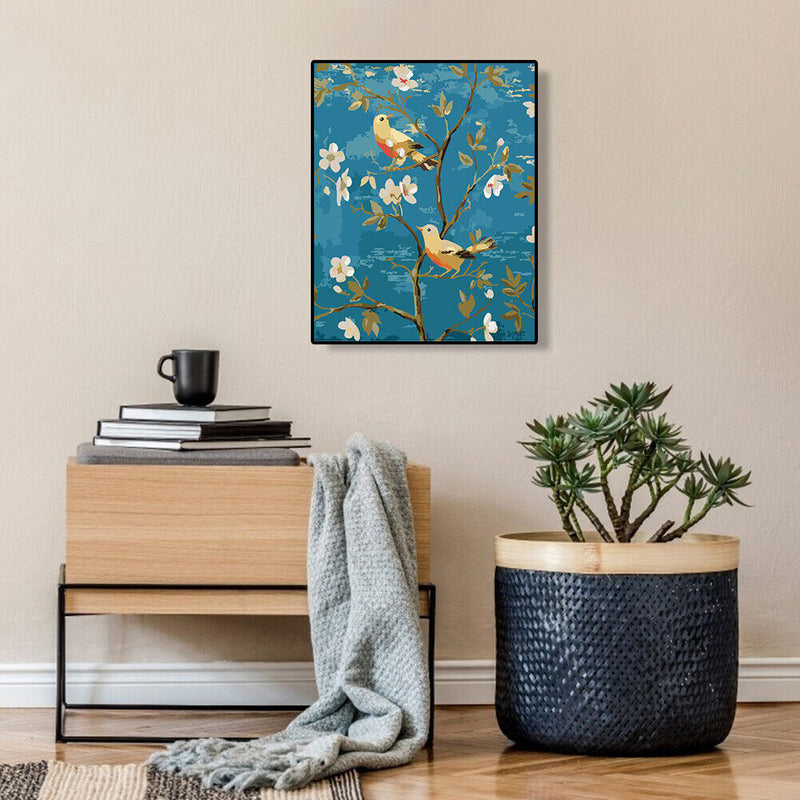 Frameless Hand Painted Picture DIY Singing Birds Painting By Numbers Wall D