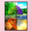 11CT Full Cross Stitch Four Seasons Tree Counted DIY Cotton Thread Needleworks